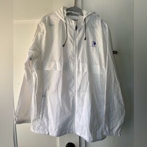 White Windbreaker Jacket with Hood